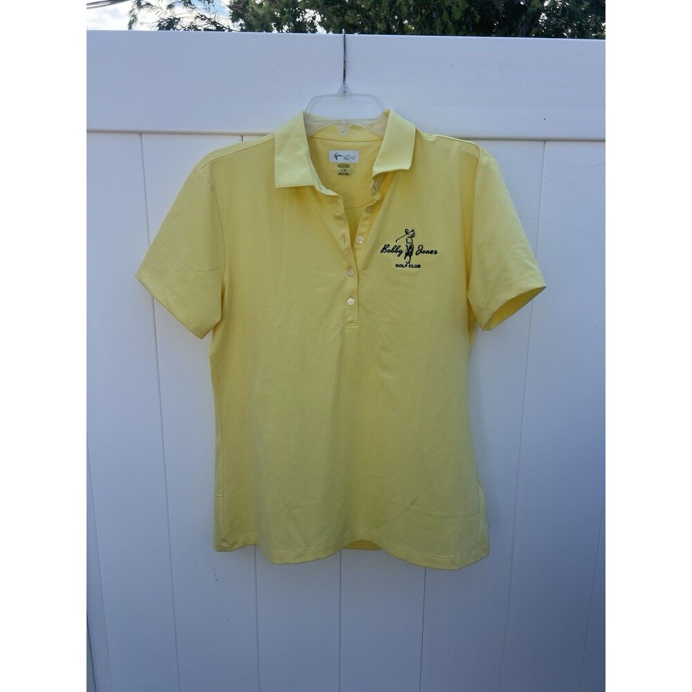 Greg Norman Womens golf polo size Large Yellow Bobby Jones
